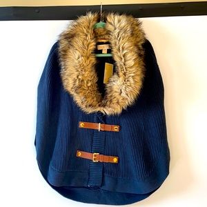 Michel Kors cotton / Angora Hair poncho coat Sz XS NWT